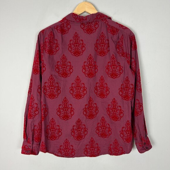 Sundance Velvet Embellished Button Down Shirt Fall Classic Size Small Women's - Picture 3 of 4